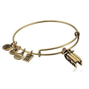 Alex and Ani Team USA Gold Sled Charm Expandable Bangle Bracelet NEW Tags